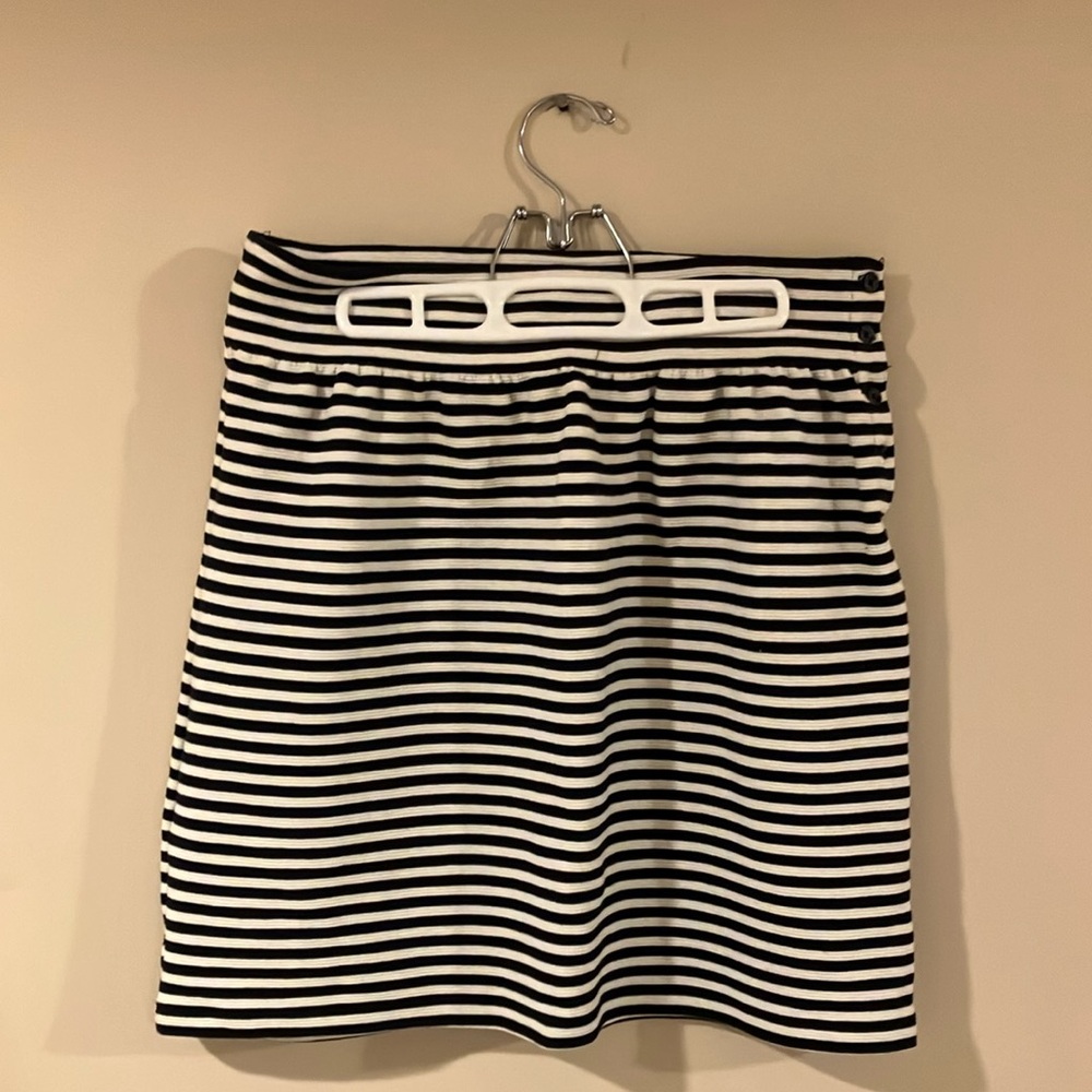 Black and White Striped Women's Skirt